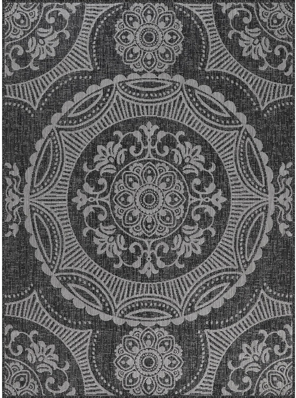 Dark Gray 6x9 Washable Outdoor Rug S442688