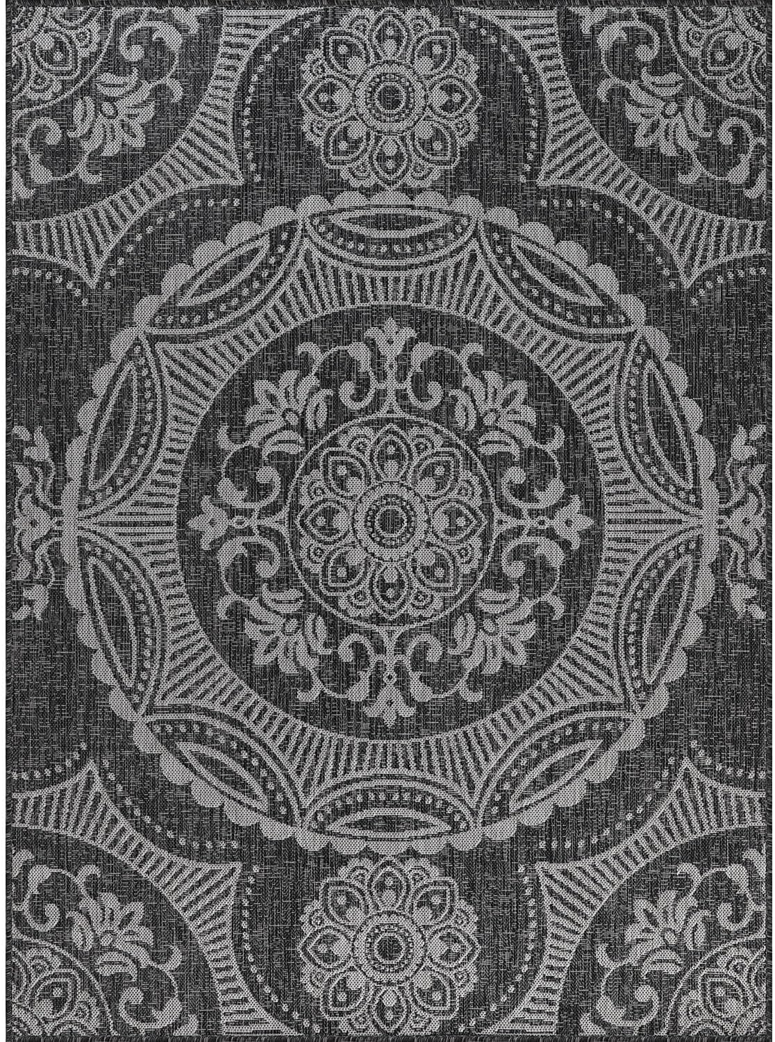 Dark Gray 6x9 Washable Outdoor Rug S442688