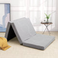 Gray Tri Fold Gel Memory Foam Mattress with Washable Cover J77316