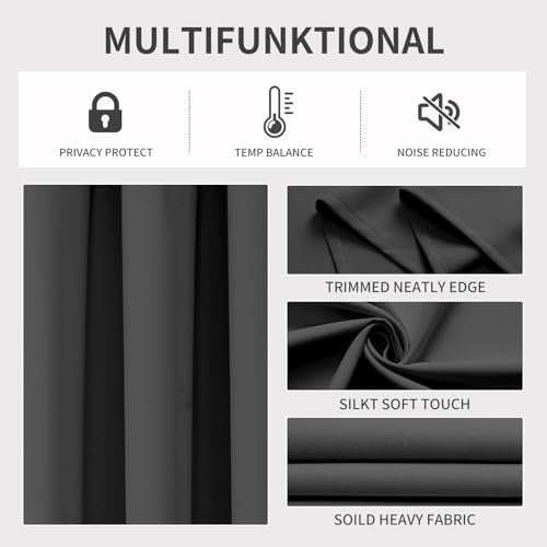 Light Beige Blackout Curtains 108 Inch Length 2 Panels Set N944