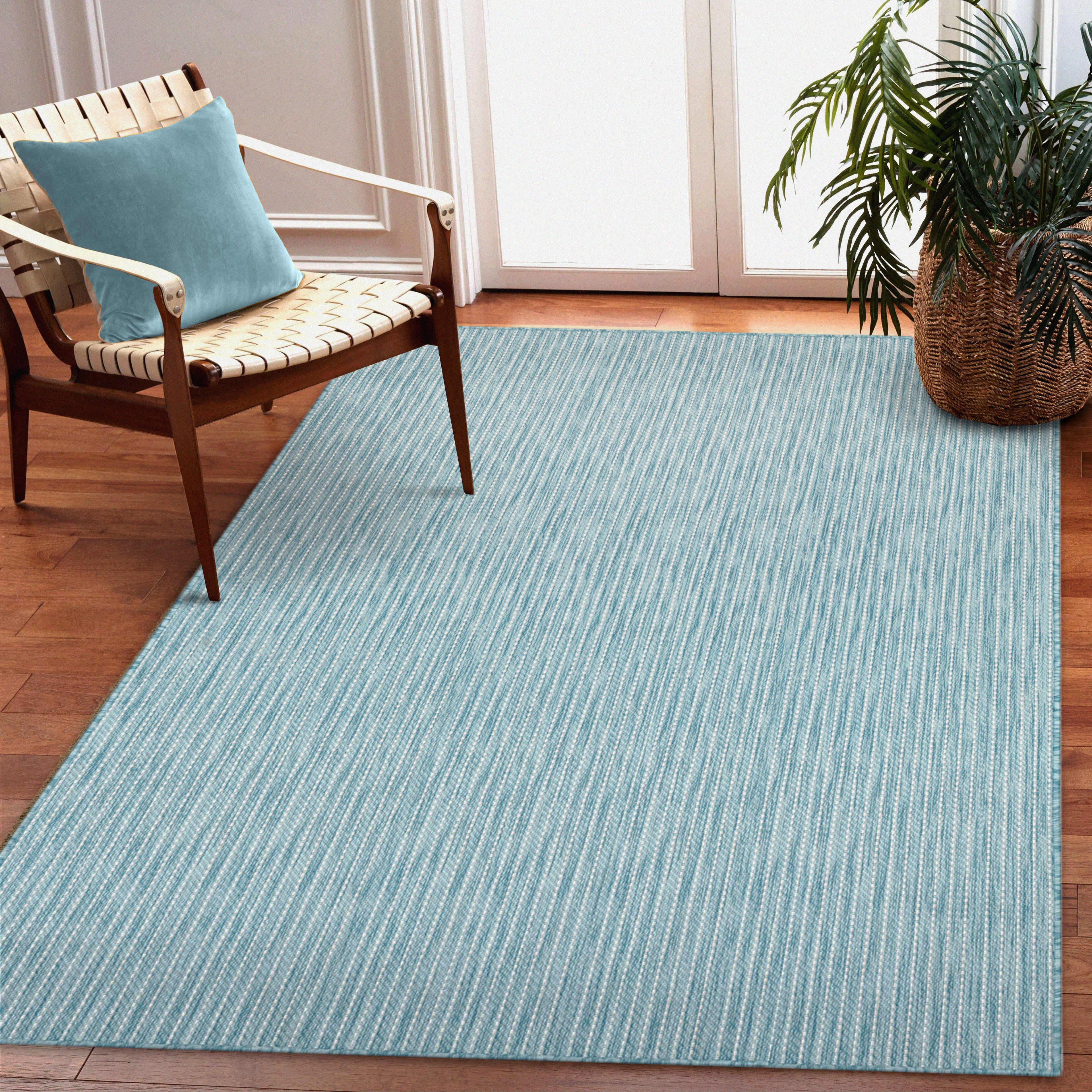 Carmel Texture Stripe Indoor Outdoor Area Rug