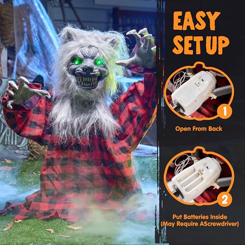 Animated Werewolf Prop with Moving Arms & Light-Up Eyes L153041