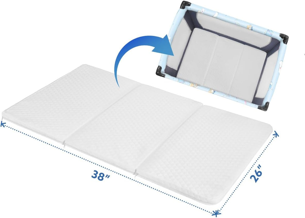 38’’x26’’ Waterproof Portable Crib Mattress Topper J33120