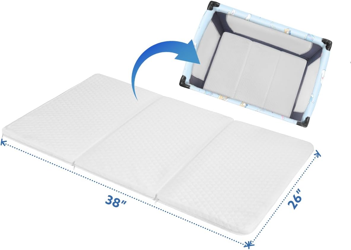38’’x26’’ Waterproof Portable Crib Mattress Topper J33120