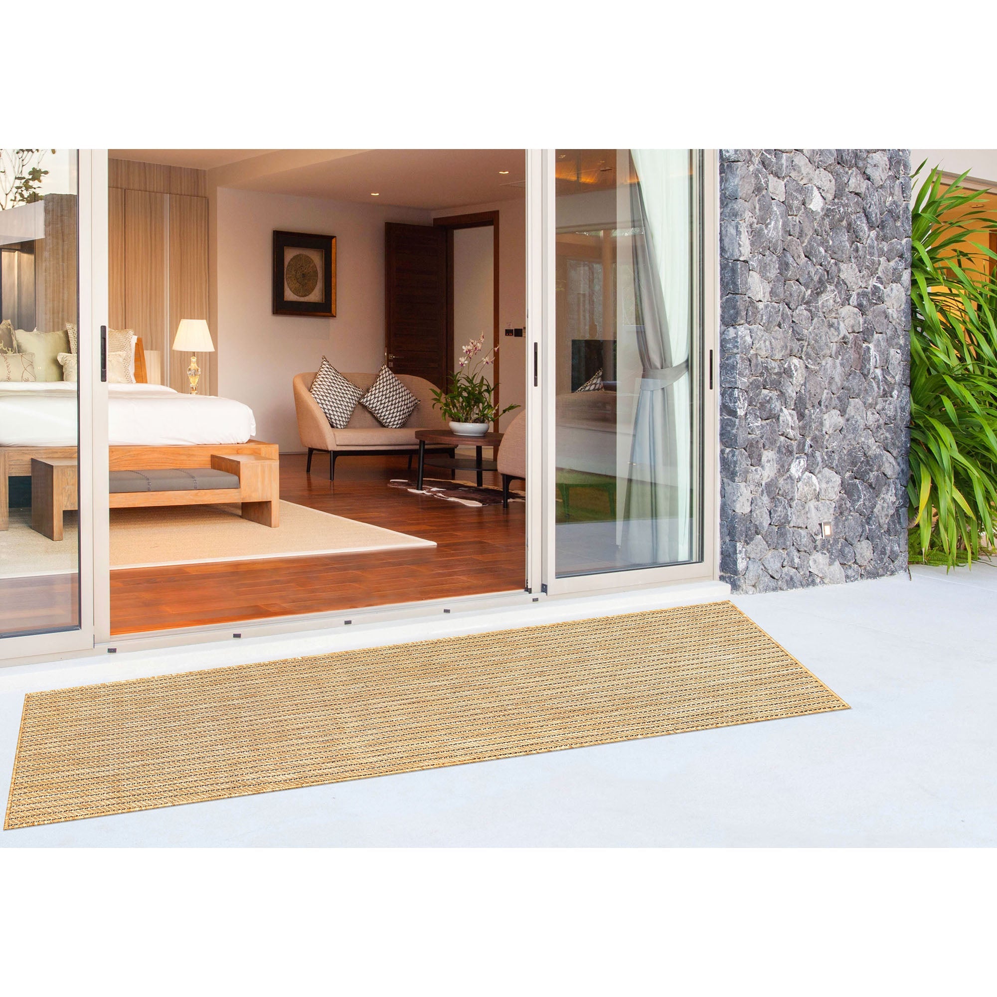 Carmel Texture Stripe Indoor Outdoor Area Rug