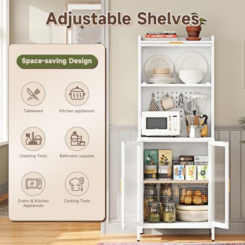 White 72.6" Tall Kitchen Pantry Cabinet with Storage X527