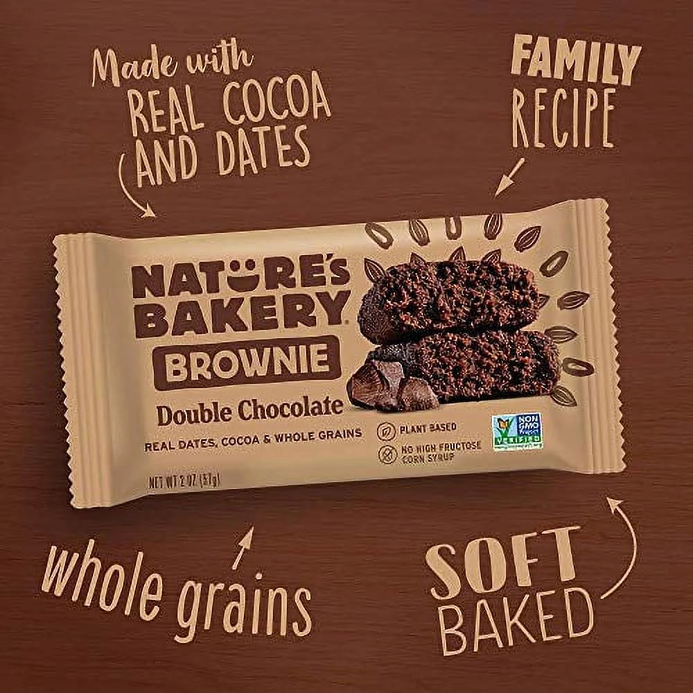 Whole Wheat Fig Bars, Double Chocolate Brownie, Vegan, Non-GMO, Snack bar, 12 twin packs E430283