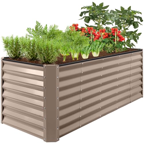 Gray 8x4x2ft Outdoor Metal Raised Garden Bed H62011