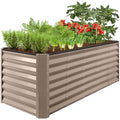 Gray 8x4x2ft Outdoor Metal Raised Garden Bed H62011
