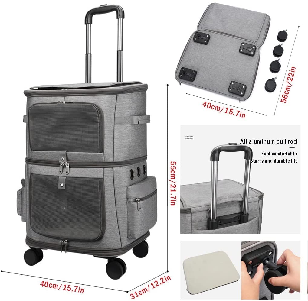 Double-Layer Pet Carrier for 2 Cats P291522