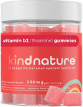 Vitamin B1 Gummies Chewable Thiamine 500mg Non GMO Vegan Natural Strawberry Flavor X754