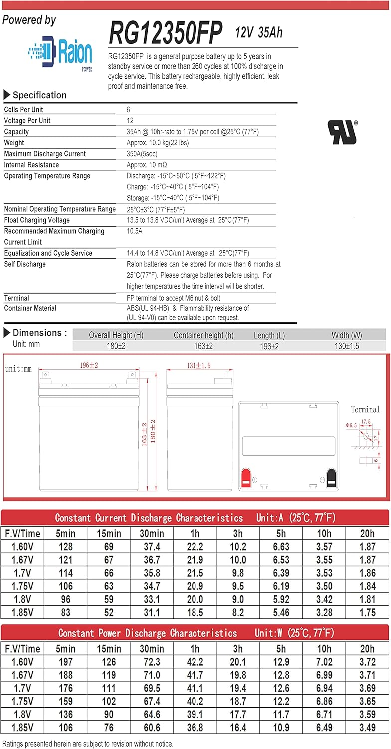 12V 35Ah U1 Wheelchair Scooter Battery X79189
