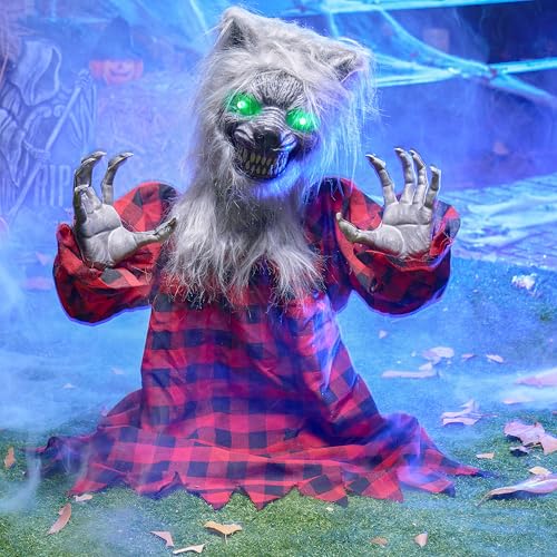 Animated Werewolf Prop with Moving Arms & Light-Up Eyes L153041