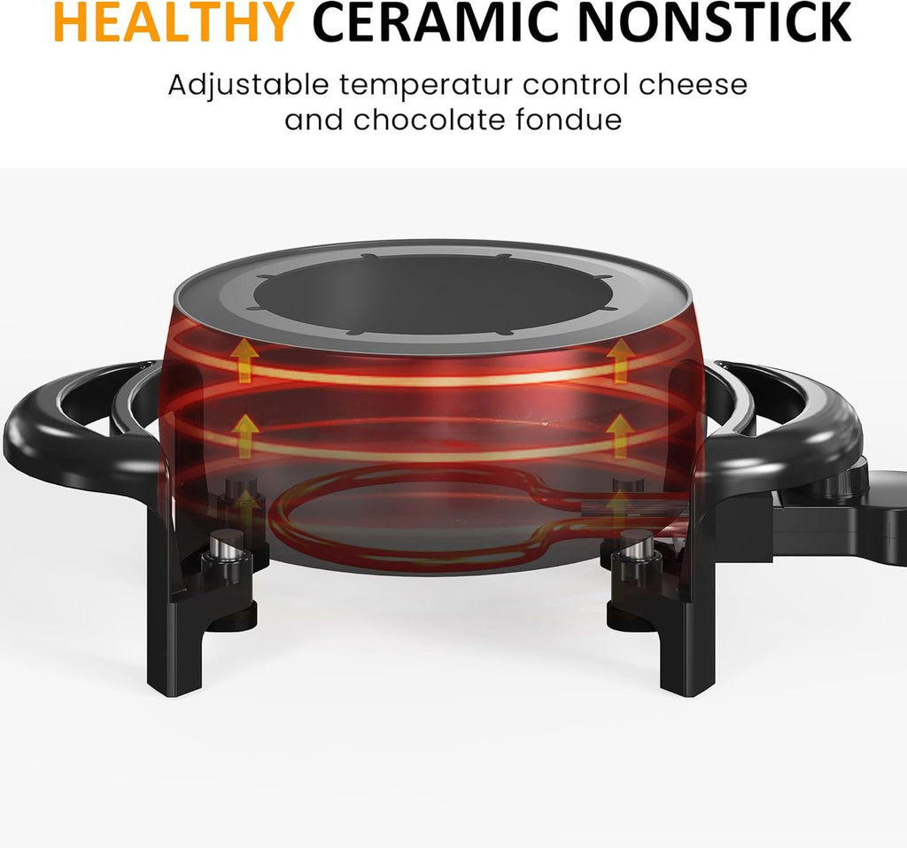 3 Quart Electric Non-Stick Fondue Pot Set with 8 Forks P407740