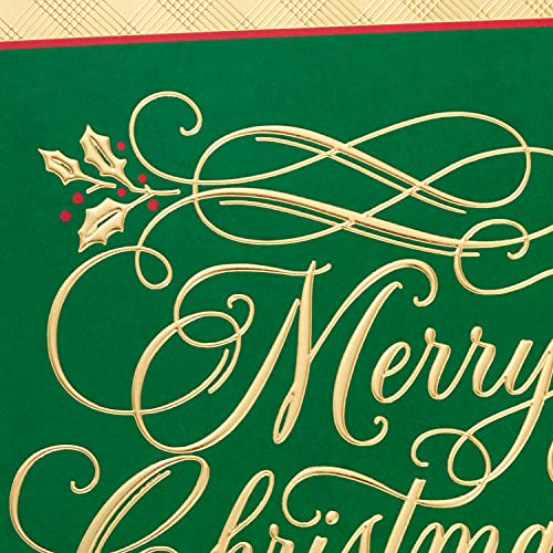 40 Cards with Envelopes Green and Gold Christmas Cards F5878