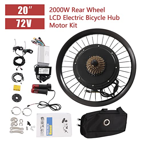 72V 2000W 560rpm Rear Wheel Electric Bike Conversion Kit with LCD Display for 20-inch Bicycles U274133
