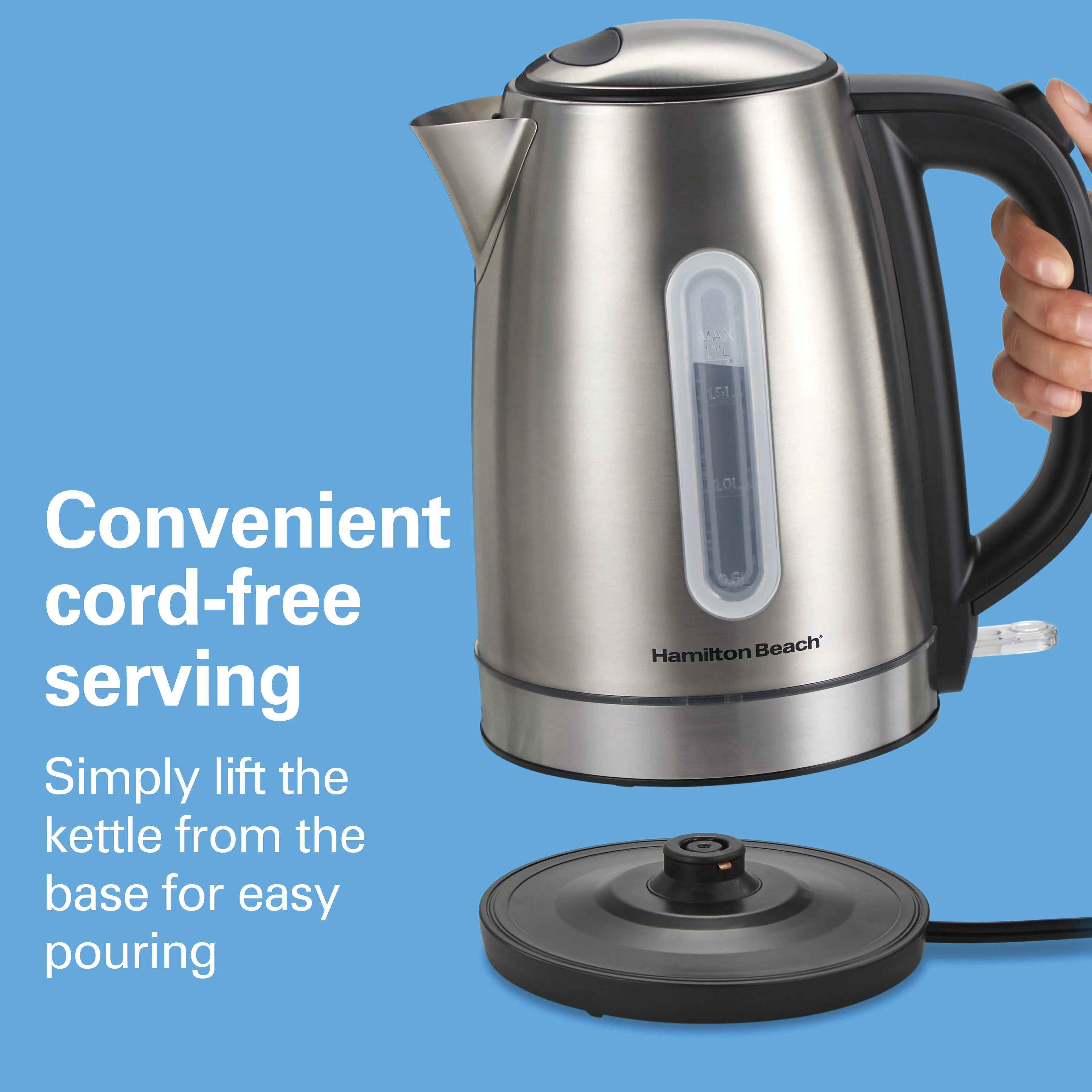 Stainless Steel Electric Kettle, 1.7 Liter Capacity L8893