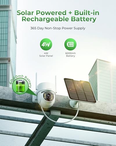 Solar Security Cameras Wireless Outdoor with 10" Monitor, 10CH NVR 2K, 360° Color Night Vision, 2-Way Audio, 500GB Local Storage M615646
