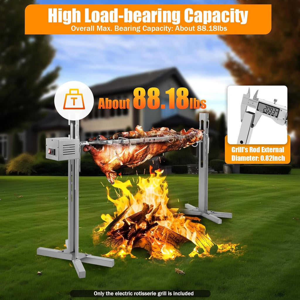 53" Electric Rotisserie Grill with Adjustable Height Stainless Steel J78122