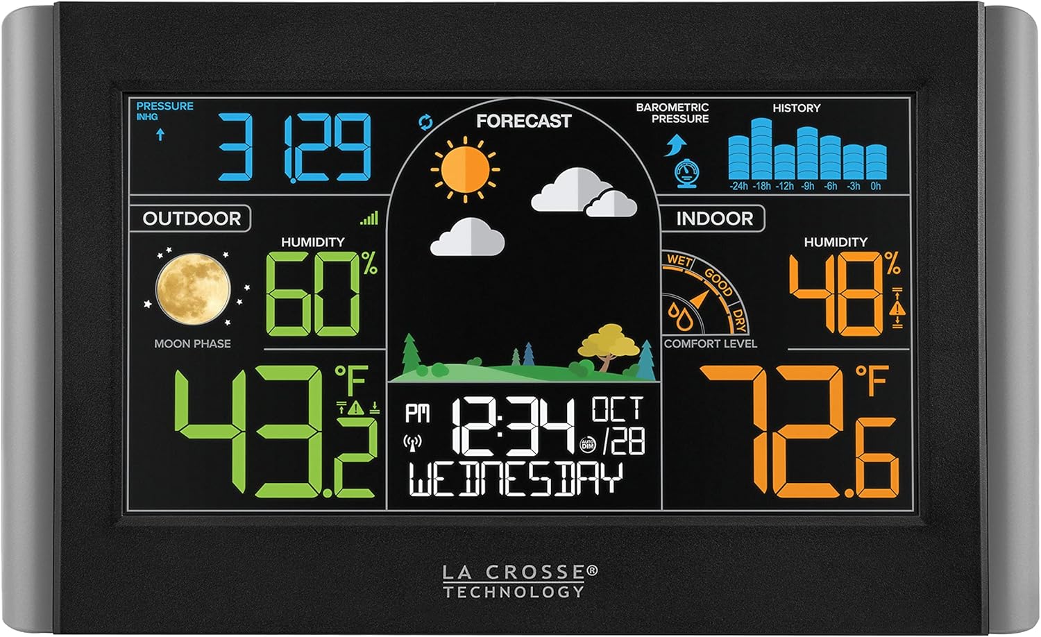 Black Wireless Color Weather Station W842181