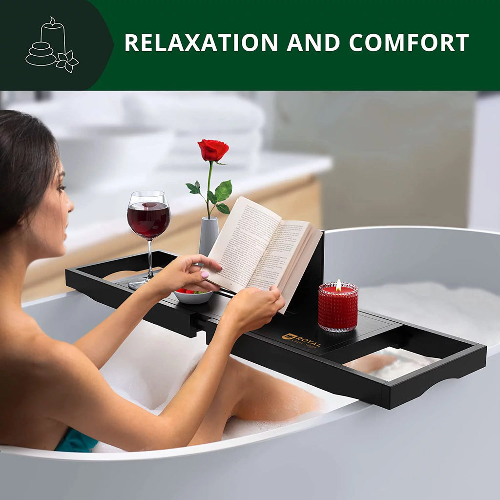 Black Bath Caddy Tray W90343
