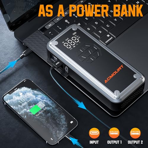 3000A Car Jump Starter with Tire Inflator, 150PSI Portable Air Compressor W9699