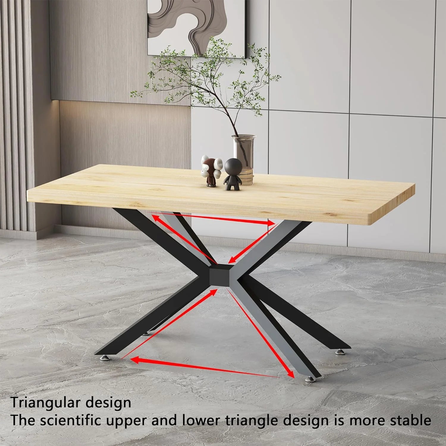 Black 28" Metal Dining Table Legs with Suction Cups U5935