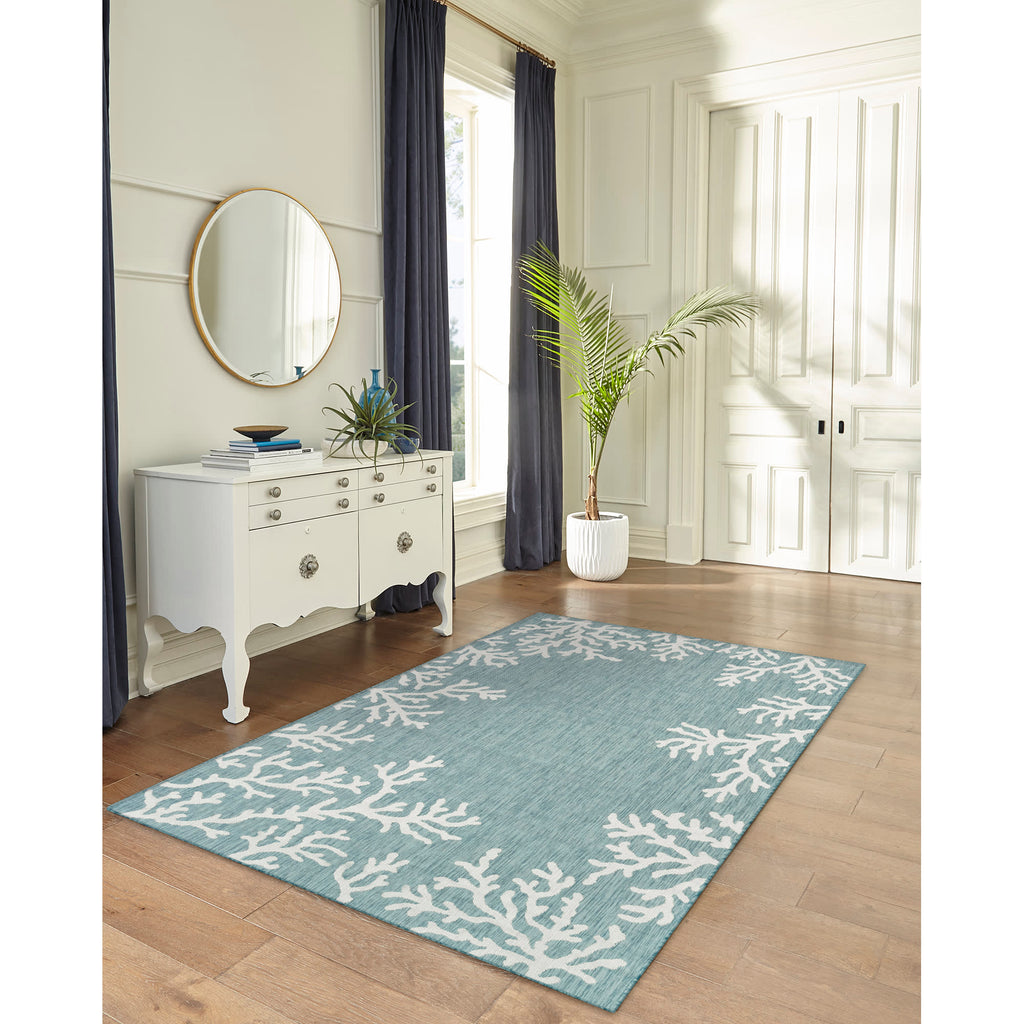 Carmel Coral Border Indoor Outdoor Area Rug
