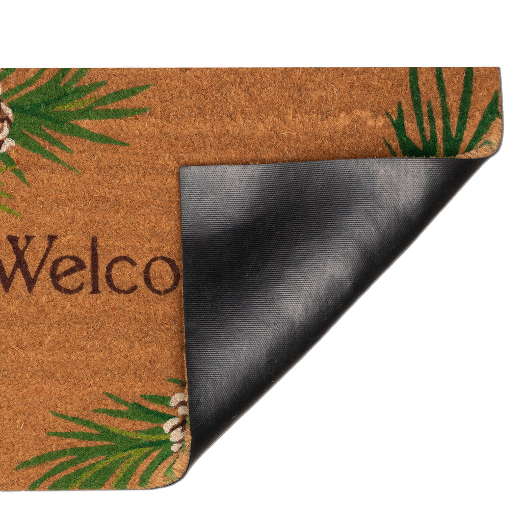 Natura Pinecone Border Coir Doormat with Non-Slip Backing