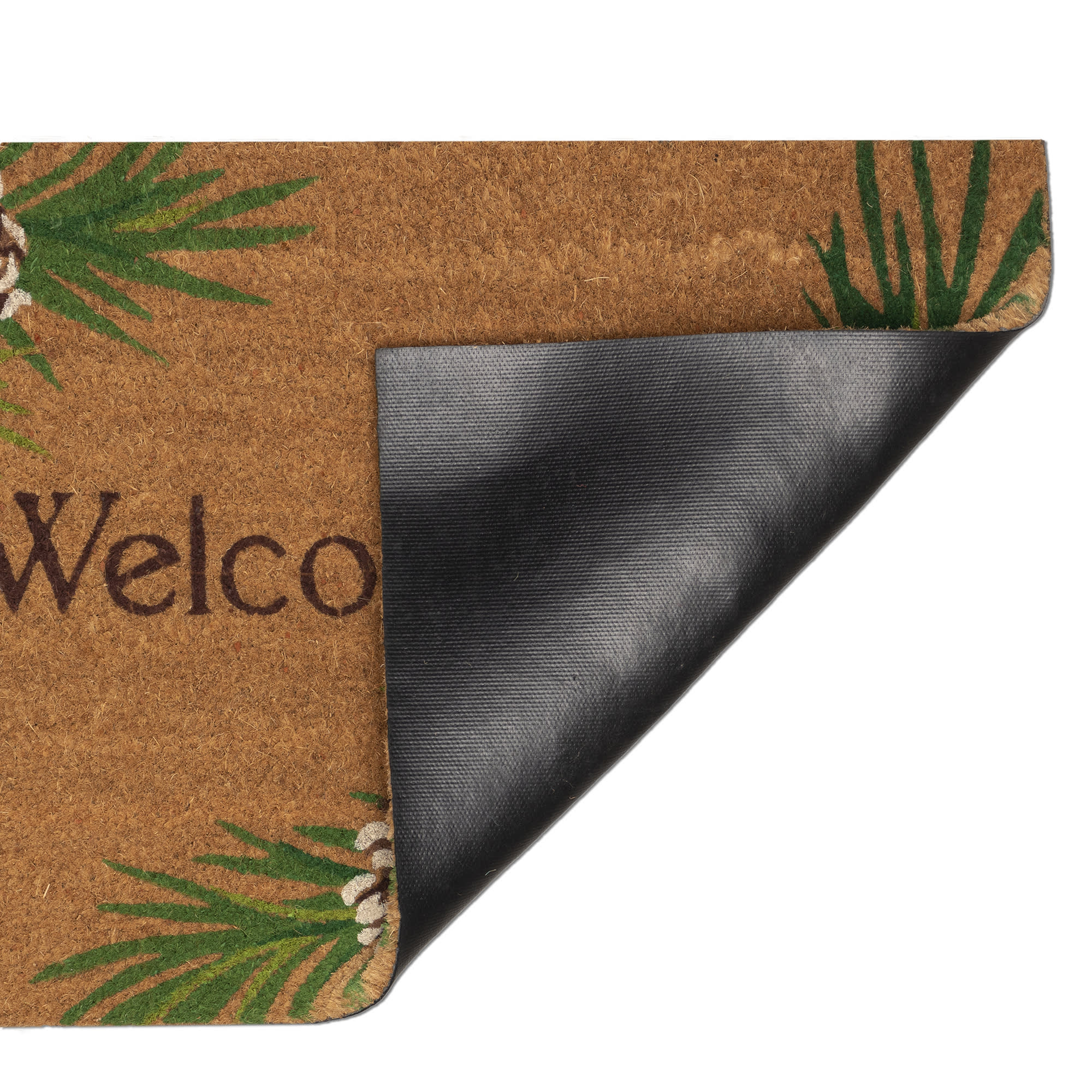 Natura Pinecone Border Coir Doormat with Non-Slip Backing