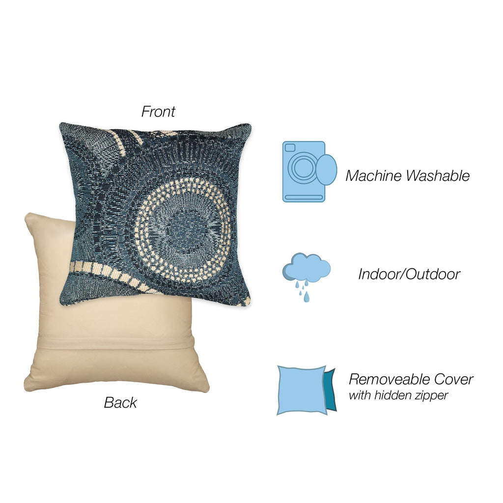 Marina Circles Indoor Outdoor Throw Pillow