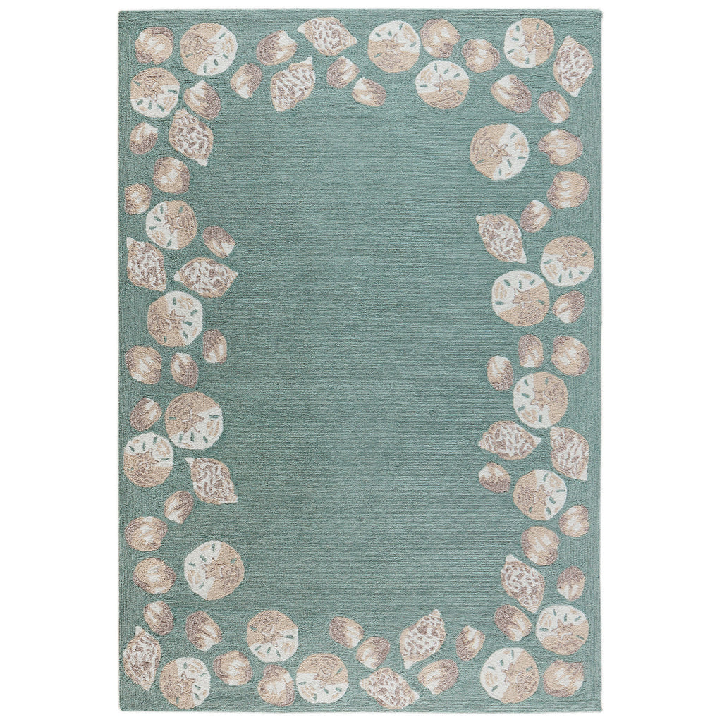 Capri Seashell Border Indoor Outdoor Area Rug