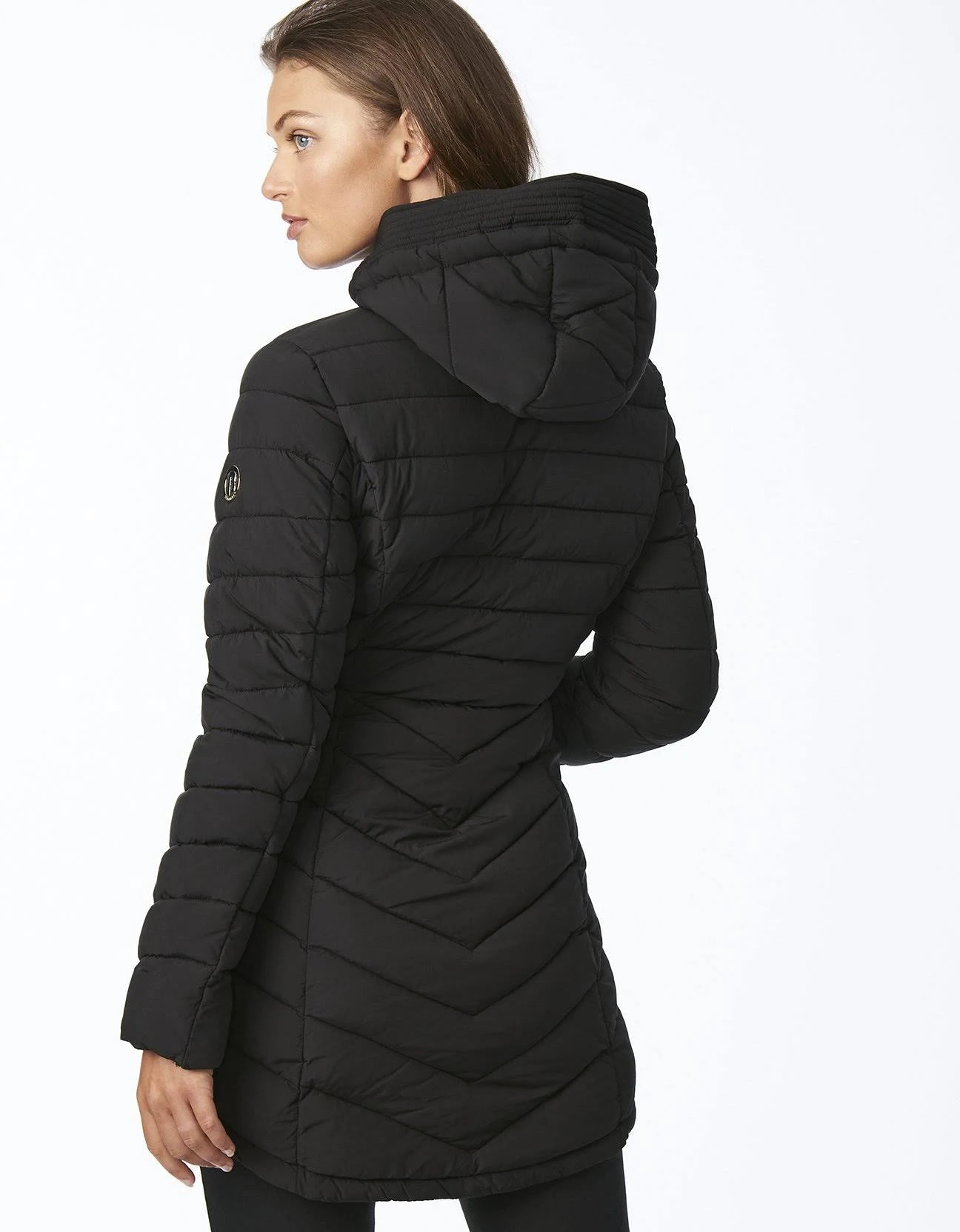 Black Quilted Micro Touch Coat O91288