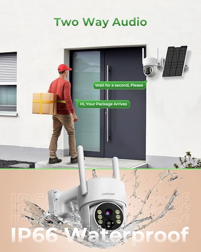 Solar Security Cameras Wireless Outdoor with 10" Monitor, 10CH NVR 2K, 360° Color Night Vision, 2-Way Audio, 500GB Local Storage M615646