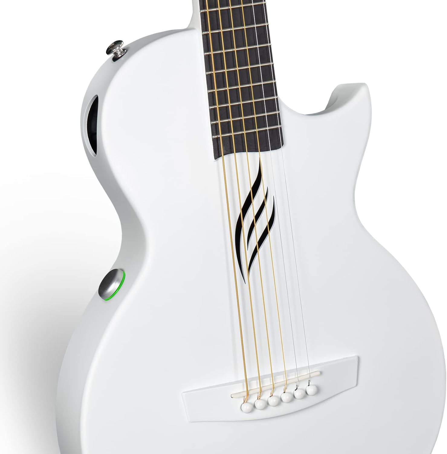 Carbon Fiber Acoustic Electric Guitar 35 Inch Starter Bundle Kit (White) X653851