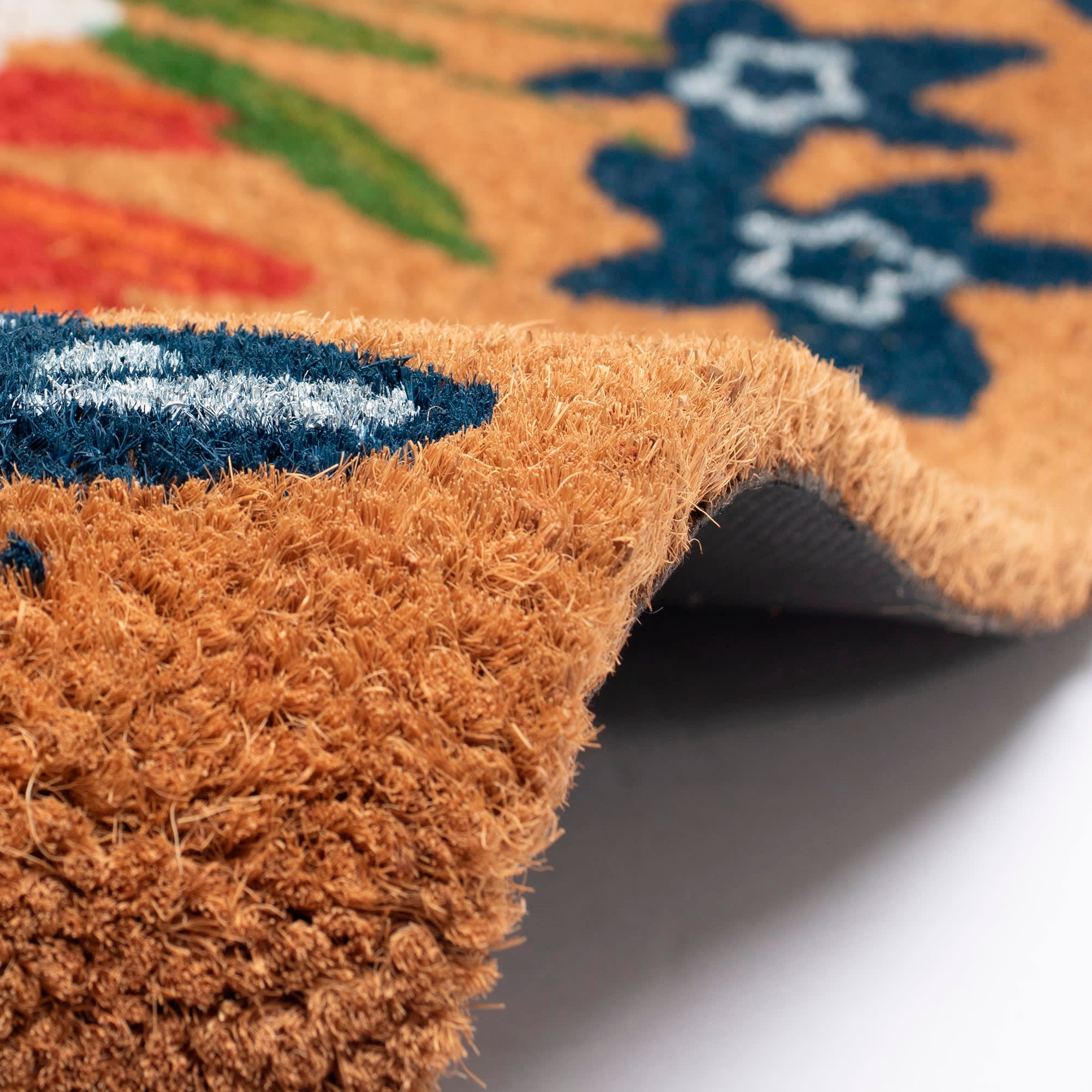Natura Fresh Flowers Coir Doormat with Non-Slip Backing