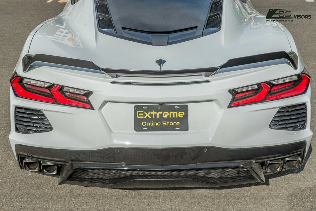 Painted Carbon Flash Metallic ABS Plastic Rear Trunk Lid Wing Spoiler Add-On Wickers Pair C6584