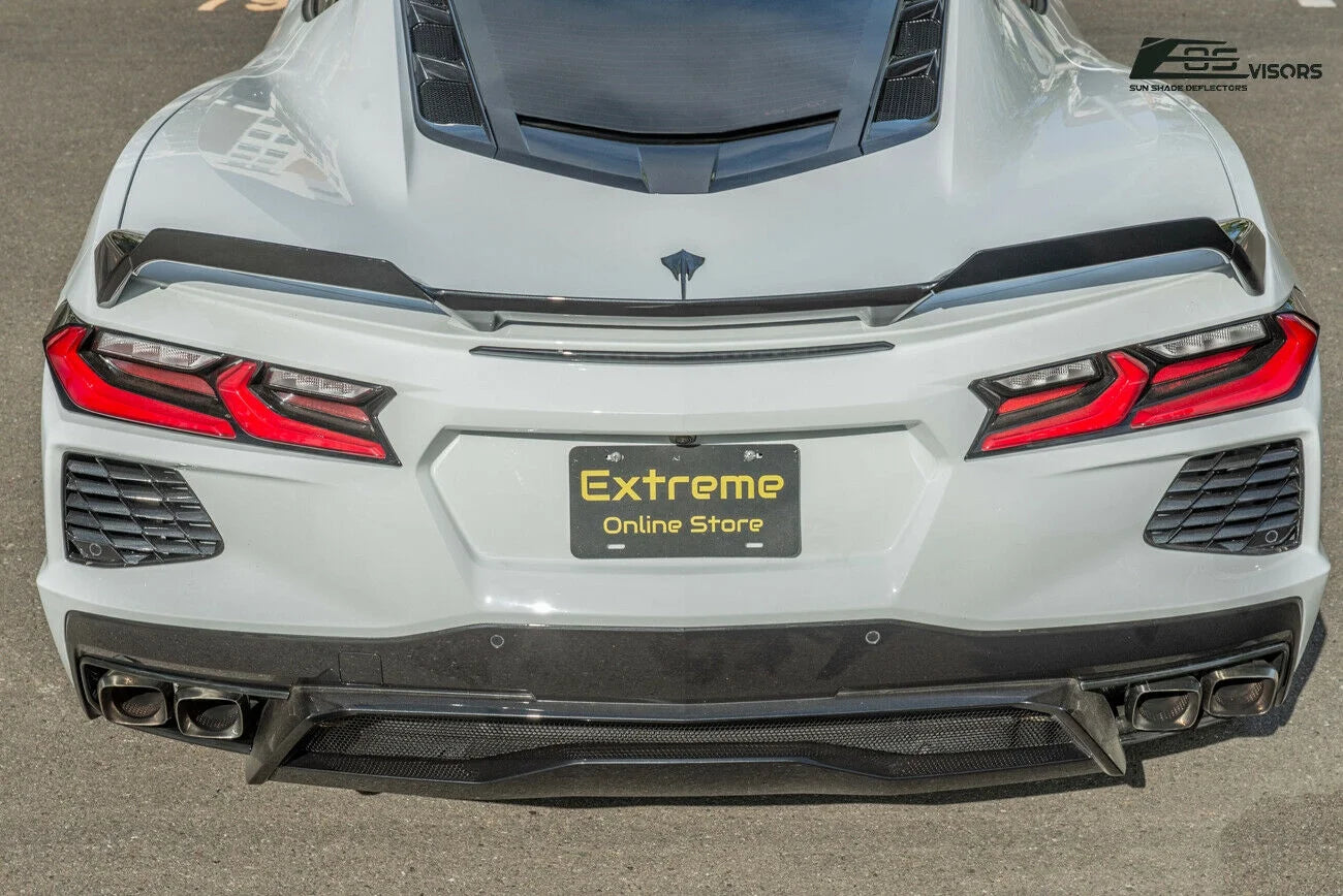 Painted Carbon Flash Metallic ABS Plastic Rear Trunk Lid Wing Spoiler Add-On Wickers Pair C6584