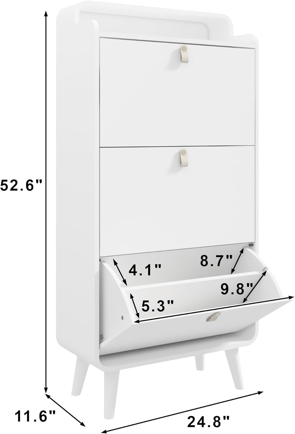 White 3 Drawer Shoe Cabinet S674033
