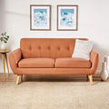 Burnt Orange Fabric Petite Sofa S715