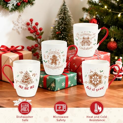 Set of 4 12 oz Ceramic Coffee Mugs J657772