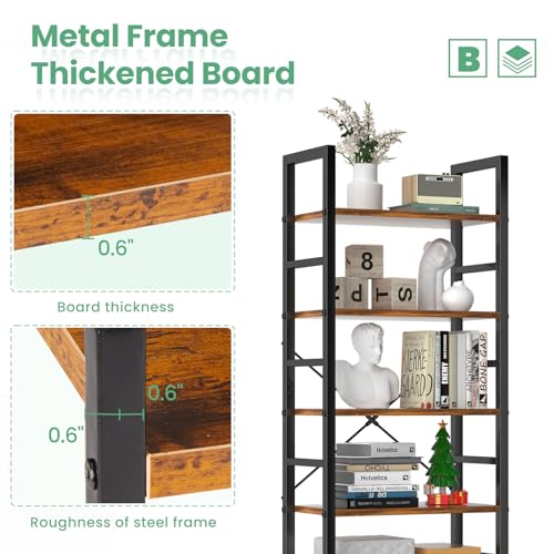 5 Tier Black Ladder Bookshelf I764