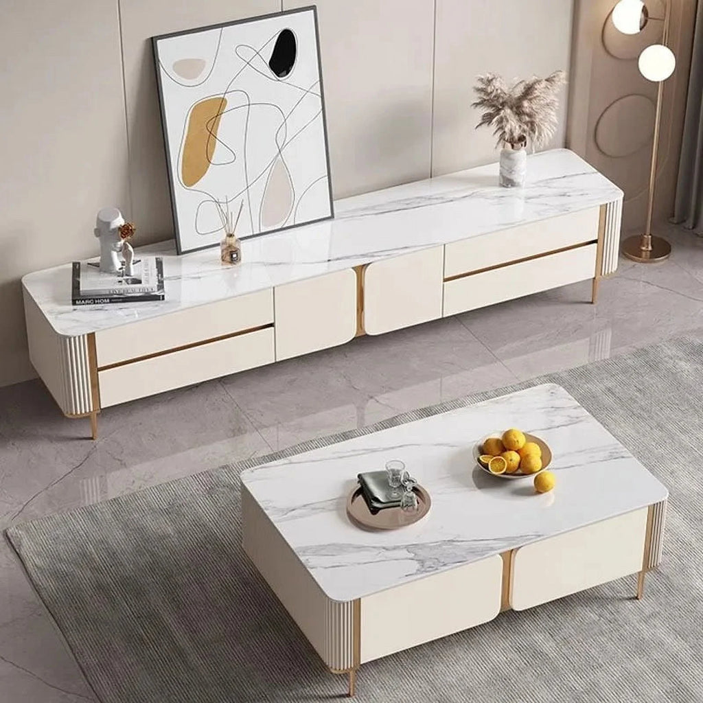 White TV Stand Display Cabinet Unit Table E4628
