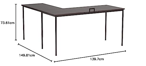 Black Metal Corner Desk with Storage Drawer B10078