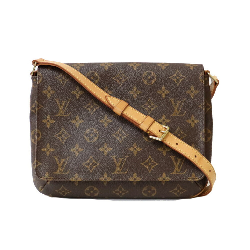 Pre-Owned Brown Canvas Shoulder Bag Q759