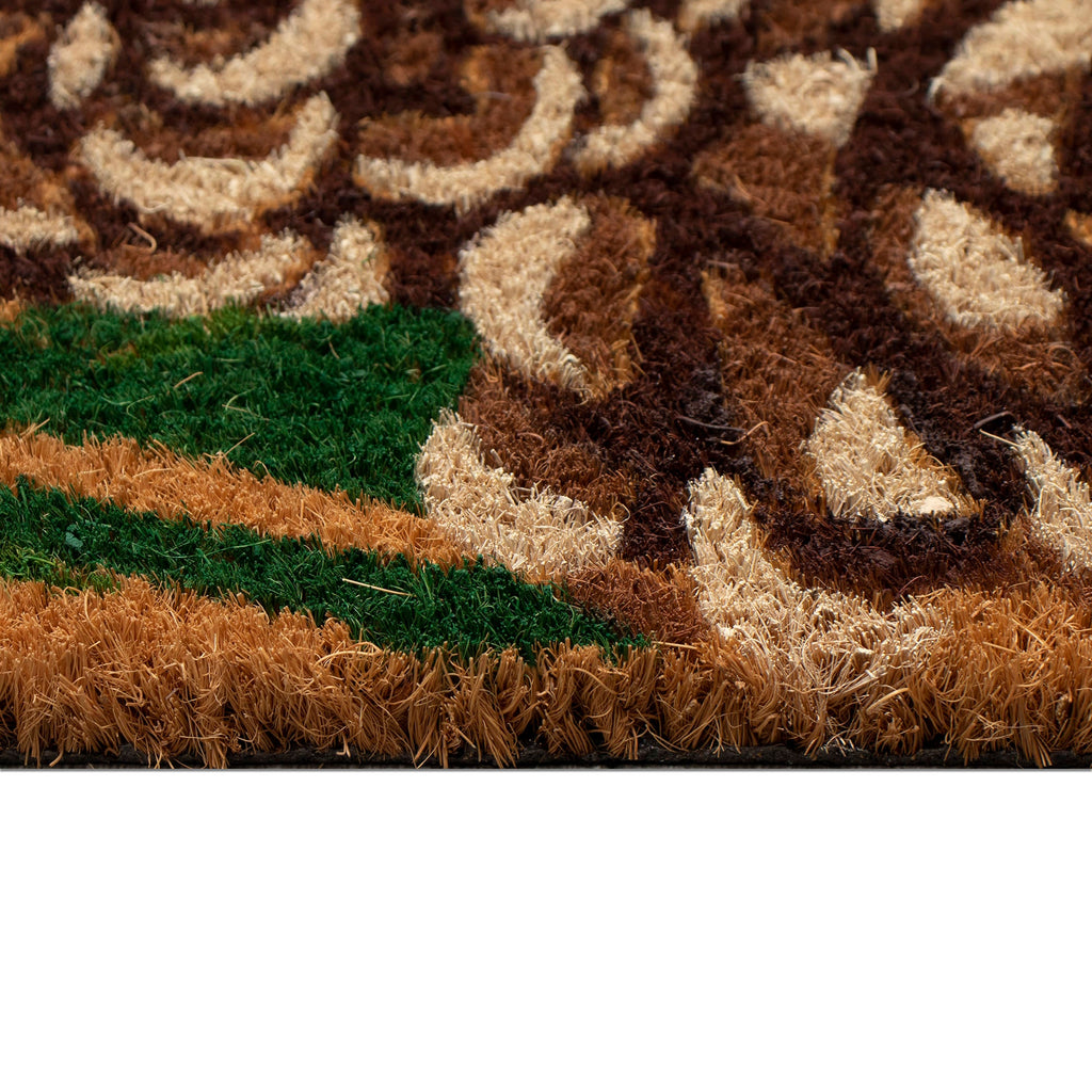 Natura Pinecone Border Coir Doormat with Non-Slip Backing