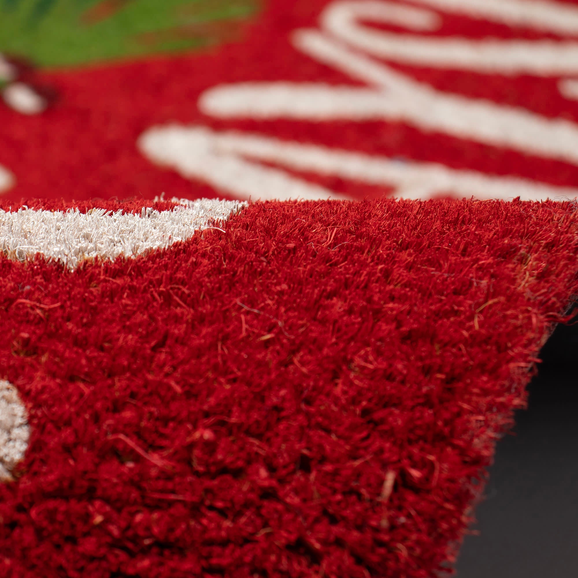 Natura Happy Holidays Holly Coir Doormat with Non-Slip Backing