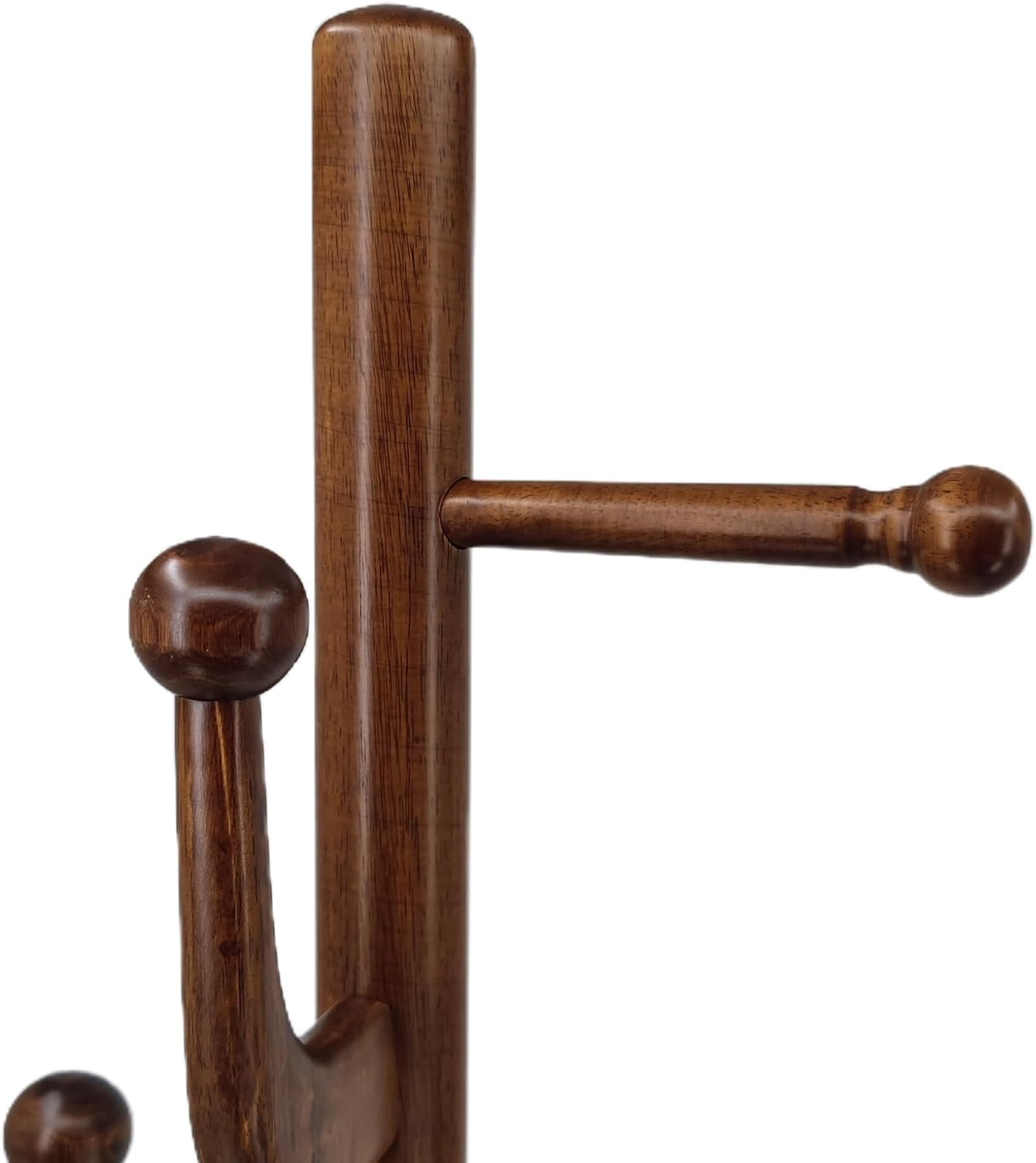 Brown Freestanding Wood Coat Rack Y652