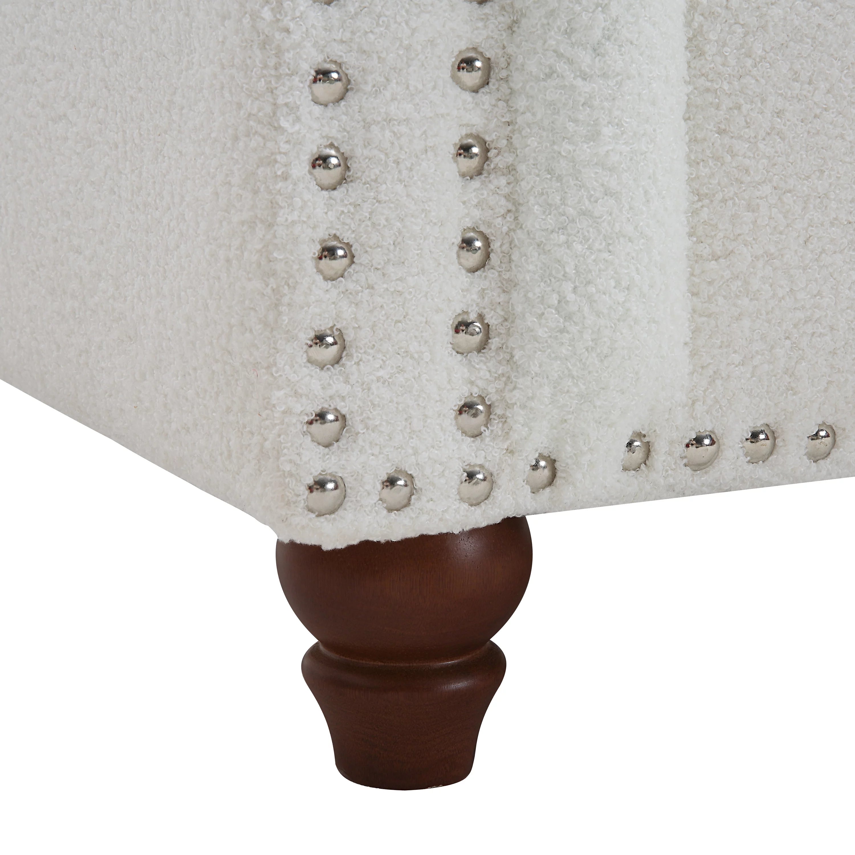 Teddy Velvet Button Tufted Sofa with Nailhead Arms and Rubber Wood Legs J75790