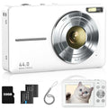 FHD 1080P Point and Shoot Kids Camera with 32GB Card, 2 Batteries, 16X Zoom Anti Shake Date Stamp, Pink G120